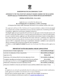 IMPORTANT DATES REGARDING ONLINE APPLICATION Commencement of Online Application 23.11.2020 (11:30 Am) Last Date of Submission of Online Application 28.11.2020