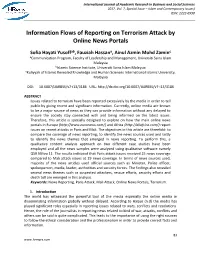 Information Flows of Reporting on Terrorism Attack by Online News Portals
