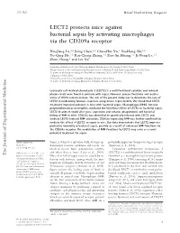 LECT2 Protects Mice Against Bacterial Sepsis by Activating Macrophages Via the Cd209a Receptor