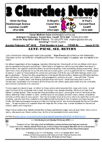 Lent (YEAR B) Issue 07/18 LENT: PAUSE, SEE, RETURN