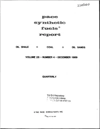 PACE Synthetic Fuels Report V. 26 No. 4