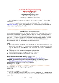 Scripture and Message Synopses and Preview the Videos Before We Gather If at All Possible