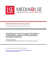 A Quantitative Analysis of Print and Online Newspaper Platforms