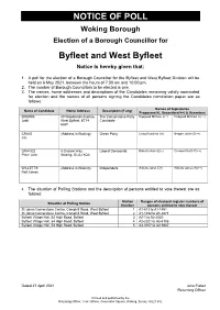 NOTICE of POLL Byfleet and West Byfleet