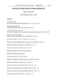 Official Record of Proceedings