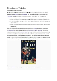 Three Laws of Robotics