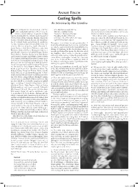 Annie Finch Casting Spells an Interview by Alex Giardino