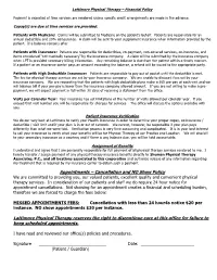 Appointments – Cancellation and NO Show Policy Lattimore Physical