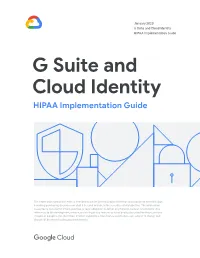 G Suite and Cloud Identity HIPAA Implementation Guide