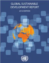 GLOBAL SUSTAINABLE DEVELOPMENT REPORT 2016 EDITION Chapter 1