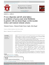 P-Wave Dispersion and Left Atrial Indices As
