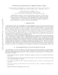 Proof-Of-Concept Experiments for Quantum Physics in Space