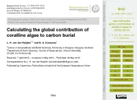 Calculating the Global Contribution of Coralline Algae to Carbon Burial