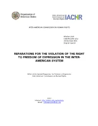Reparations for the Violation of the Right to Freedom of Expression in the Inter- American System