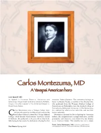 The Pharos/Spring 2019 9 Carlos Montezuma Was a Yavapai Indian