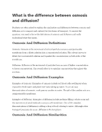 What Is the Difference Between Osmosis and Diffusion?