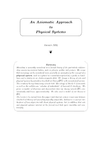 An Axiomatic Approach to Physical Systems