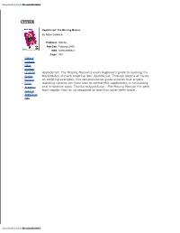 Applescript: the Missing Manual by Adam Goldstein Publisher
