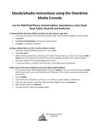 Ebook/Eaudio Instructions Using the Overdrive Media Console