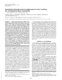 Intestinal Tumorigenesis Is Suppressed in Mice Lacking the Metalloproteinase Matrilysin (Knockout͞min͞colon Cancer͞extracellular Matrix͞apc)