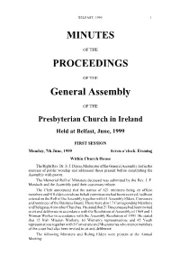Minutes of the General Assembly 1999
