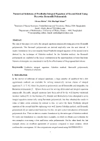 Numerical Solutions of Fredholm Integral Equation of Second Kind Using Piecewise Bernoulli Polynomials