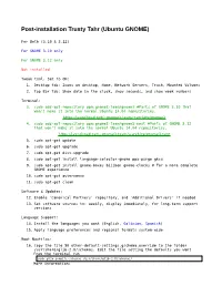 Post-Installation Trusty Tahr (Ubuntu GNOME)
