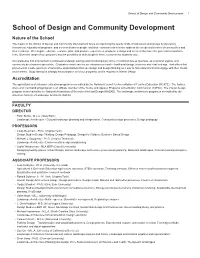 School of Design and Community Development 1