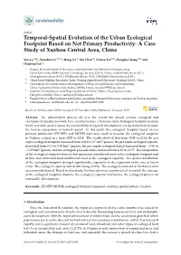 Temporal-Spatial Evolution of the Urban Ecological Footprint Based on Net Primary Productivity: a Case Study of Xuzhou Central Area, China