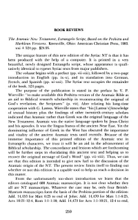 The Aramaic New Testament: Estrangelo Script: Based on The
