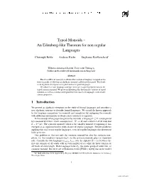 Typed Monoids – an Eilenberg-Like Theorem for Non Regular Languages