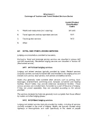1 Attachment I Coverage of Tourism and Travel Related Services Sector