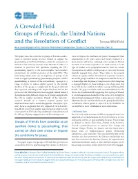 A Crowded Field: Groups of Friends, the United Nations and the Resolution of Conflict