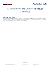 Accelerometer and Gyroscope Design Guidelines