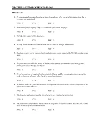 Chapter 1 - Introduction to Pl/Sql