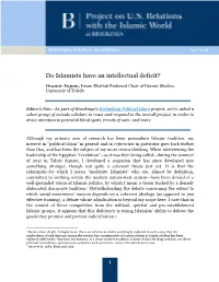 Do Islamists Have an Intellectual Deficit?