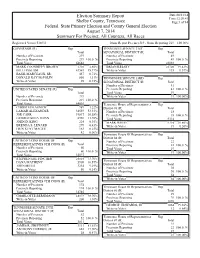 Gems Election Summary Report