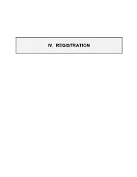 Iv. Registration
