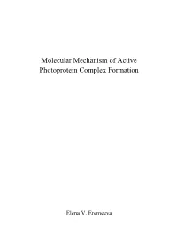 Molecular Mechanism of Active Photoprotein Complex Formation