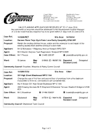 Page 1 of 5 VALID PLANNING APPLICATIONS RECEIVED up to 17 June 2014 Any Comments Or Enquiries Should Be Addressed to the Develop