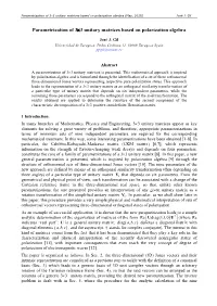 Parametrization of 3×3 Unitary Matrices Based on Polarization