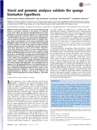 Sterol and Genomic Analyses Validate the Sponge Biomarker Hypothesis