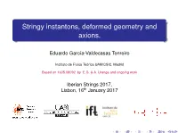 Stringy Instantons, Deformed Geometry and Axions