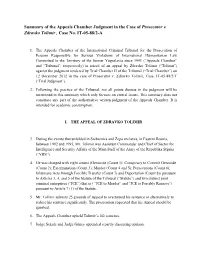 Summary of the Appeals Chamber Judgment in the Case of Prosecutor V