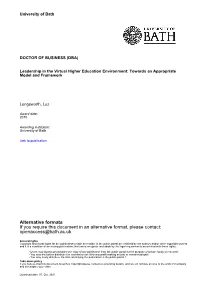 Thesis Submitted for the Degree of Doctor of Business Administration University of Bath School of Management December 2010