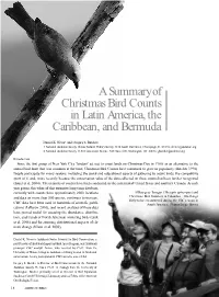A Summary of Christmas Bird Counts in Latin America, the Caribbean, and Bermuda Continued from Page 23