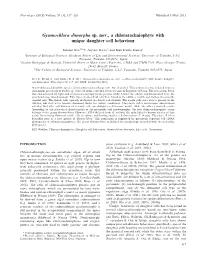 Gymnochlora Dimorpha Sp. Nov., a Chlorarachniophyte with Unique Daughter Cell Behaviour