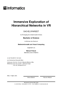 Immersive Exploration of Hierarchical Networks in VR