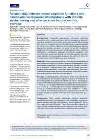 Relationship Between Motor-Cognitive Functions and Hemodynamic