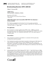 Broadcasting Decision CRTC 2005-29
